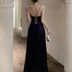 Elegant V-Neck Sequin Graduation Prom Maxi Dress Sexy Backless Split Bandage Runway Luxury Formal Evening Dress