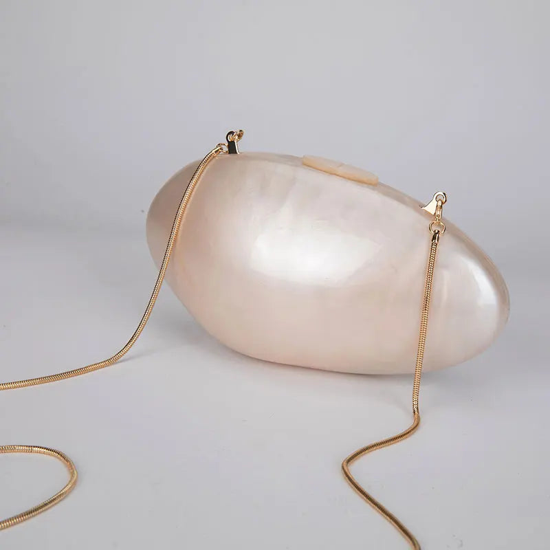 Pearl Acrylic Evening Bag New Fashion Luxury Mini Clutch Purse Women's w/ Chain Shoulder Crossbody Wedding Party Handbag