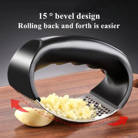 Garlic Press Stainless Steel Manual Crusher Masher Kitchen Accessory Tool Cooking Gadget