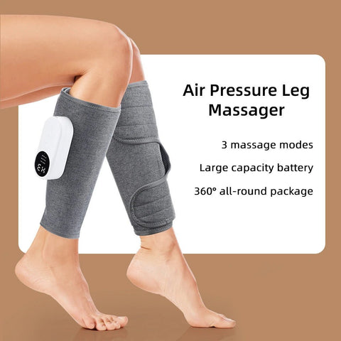 Leg Massager Electric USB Rechargeable Air Compression 3 Modes Calf Thigh Knee 360° All-Round Relief