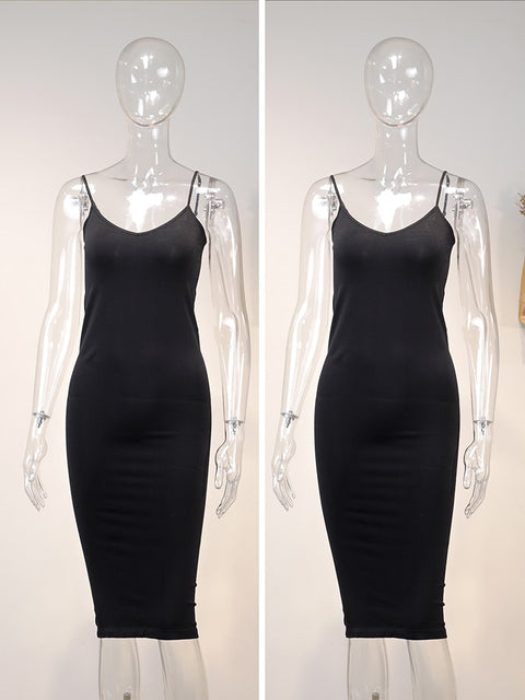 Y2K Spaghetti Strap Bodycon Mini Dress Women Retro Pink Seamless Stretch Spring Summer Fashion