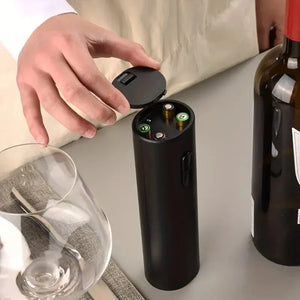 Electric Wine Opener Automatic Corkscrew with Aerator Pourer Foil Cutter One Click Button Battery Operated Opener for Kitchen Bar Party
