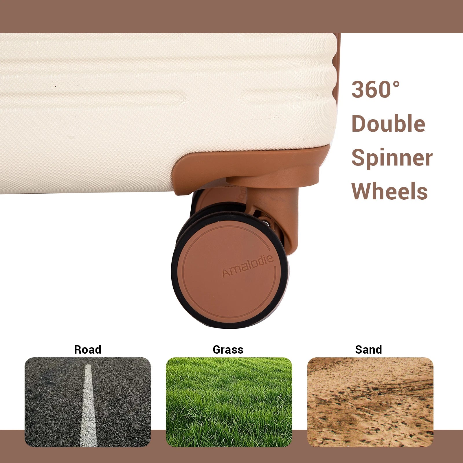Amagadie furniture wheel with 360-degree double spinner feature on a white background.