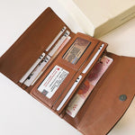 Vintage Trifold Wallet for Women Large PU Leather Wallet Clutch Purse Hasp Closure Phone Credit Card Bag High Quality Faux Leather Wallet