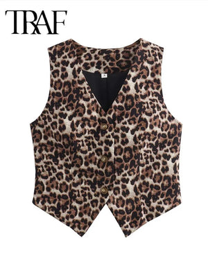 Leopard Print Vest