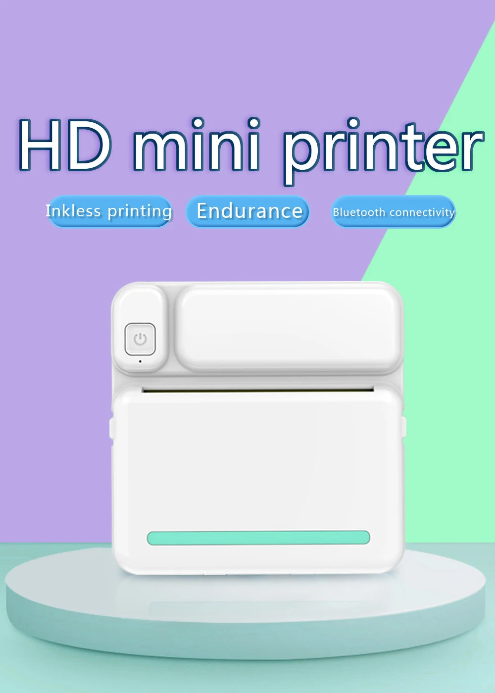 Portable Mini Bluetooth Printer Mobile Phone Photo Note Print Student Pocket Error Label Printer Great Gift