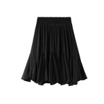 Fish Tail Pleated White/Black Short Mini Skirt A-Line High Waist Sexy Chic Retro Elastic Waist Short Skirt