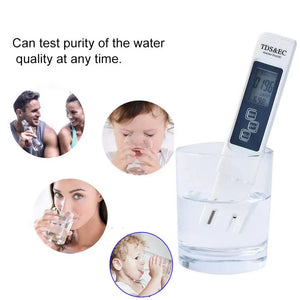 4-in-1 Digital Water Quality Tester TDS EC Meter, Range 0 to 9990 Multifunctional Water Purity Temperature TEMP PPM Tester