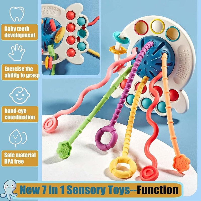 Montessori Sensory Toys for 1, 2 & 3 Year Olds Sensory Toys for Toddlers Pull String Activity Toy Developing Good Motor Skills