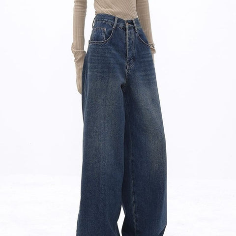 High Waist Oversized Jeans Women Ladies Casual Comfortable Everyday Denim Fashion Trousers