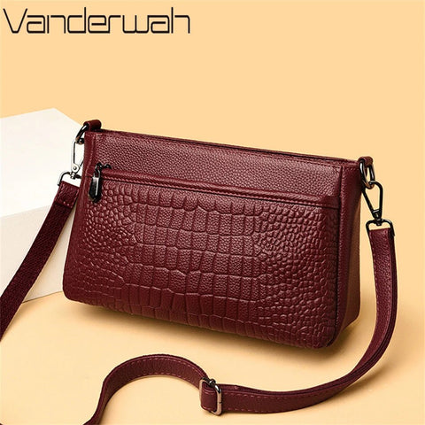 Shoulder Bag Women Cowhide Leather Handle Luxury Designer Inspired Messenger Handbag Purse