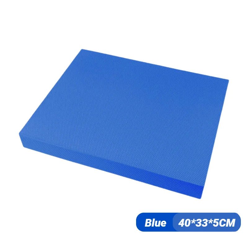Blue foam block with dimensions on a white background