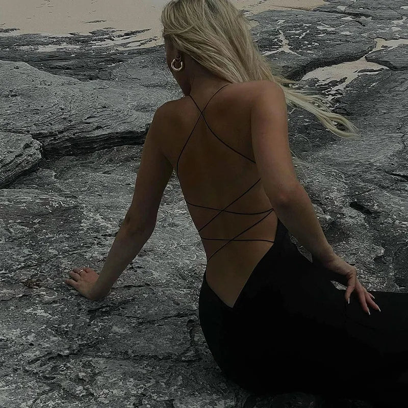 Sexy Backless Bandage Maxi Dress – Elegant Night Out Attire