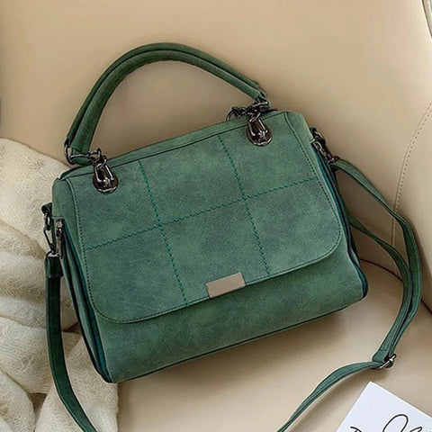 Shoulder Bag Women Soft Scrub Leather Luxury Crossbody Chic Designer Inspired Handbag Purse