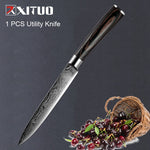 Chef's Kitchen Knife Set Japanese Stainless Steel Sanding Laser Pattern Knives