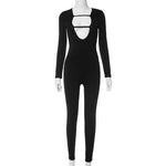 Boutique Fashion Long Sleeve Bandage Bodycon Jumpsuit for Women Spring Fall Club Party Hot Sexy Romper Overalls