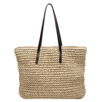 Luxury Design Straw Woven Tote Bag Casual Large Capacity Handbags Designer Fashion Women's Shoulder Bag