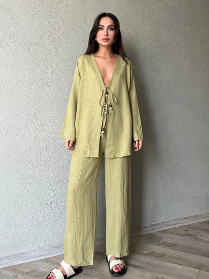 pant suit green