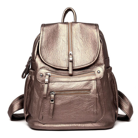 Genuine Leather Backpack Women Vintage School Shoulder Bag Large Capacity Casual Fashion Travel