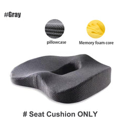 Memory Foam Seat & Back Cushion Orthopedic Pillow Back and Tailbone Support Office Home Car