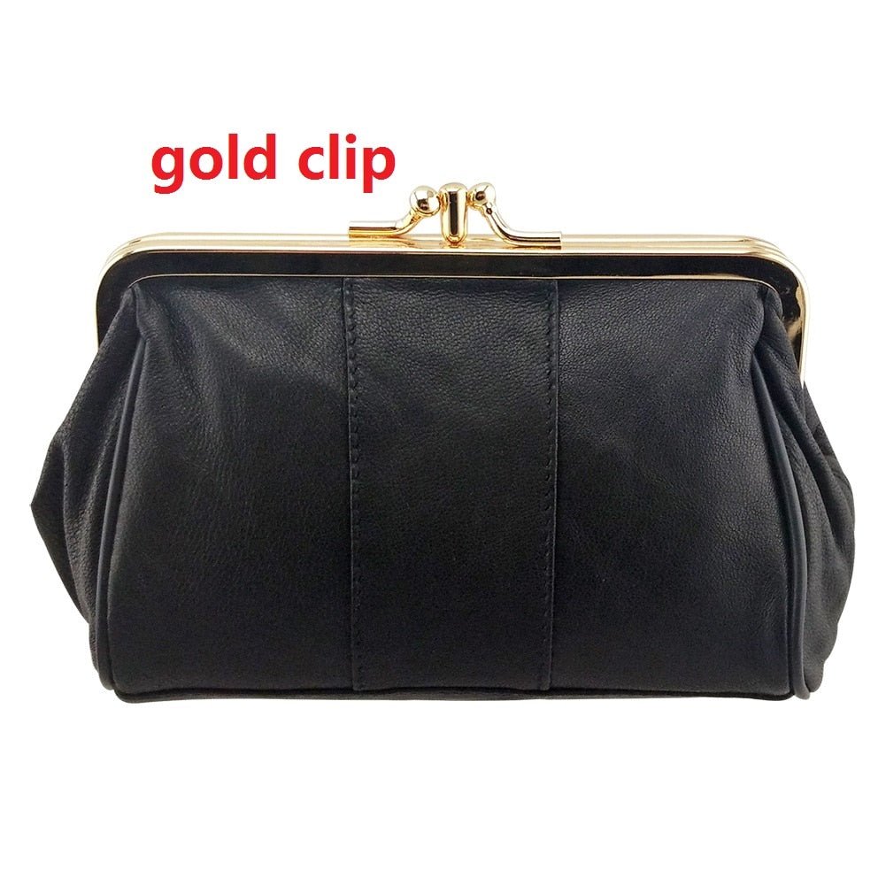 Coin Purse Women Mini Genuine Leather Small Metal Hasp Wallet Card ID Holder Casual Fashion