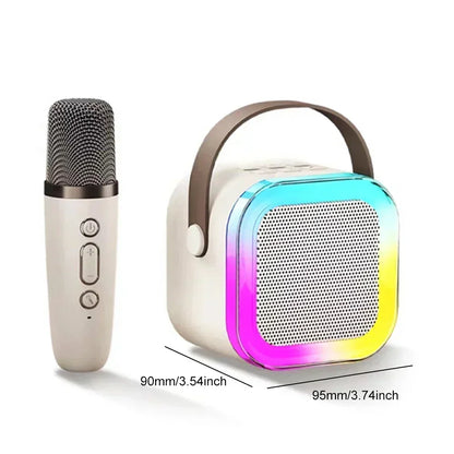 Portable Karaoke Machine Bluetooth 5.3 PA Speaker System with 2 Wireless Microphones Home Family Fun Singing Children's Gifts