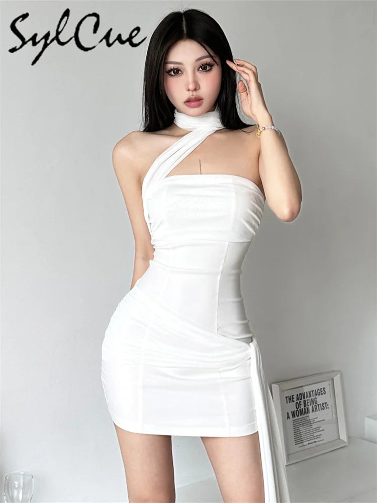 Spring / Summer White Elegant Mini Dress Beautiful Sexy Bachelor Party Wedding Guest Short Tight Dress