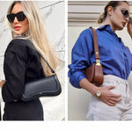 Elegant Crossbody Bag with Sleek Minimalist Design Retro Underarm Saddle Handbag