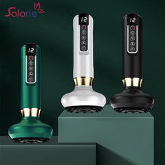 Three handheld devices with digital displays on a green background, featuring the brand 'Salorie'.