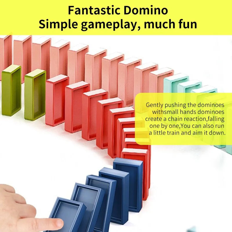 Domino Train Toy Set for Kids Automatic Laying Domino Train Creative Kids Games Great for Gift