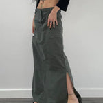 Women's Cargo Long Skirts with Slit Y2K Low Waist Maxi Skirt Retro Grunge Fashion