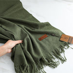 Oversized Scarf Bohemian Wrap Shawl with Tassel Winter Warm Shawl