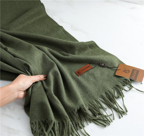 Oversized Boho Scarf Women Wrap Shawl Tassel Winter Warm Casual Elegant Fashion Accessory