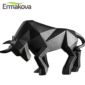 Resin Bull Statue Bison Sculpture Home Décor Abstract Animal Figurine Desktop Home Decoration Gift