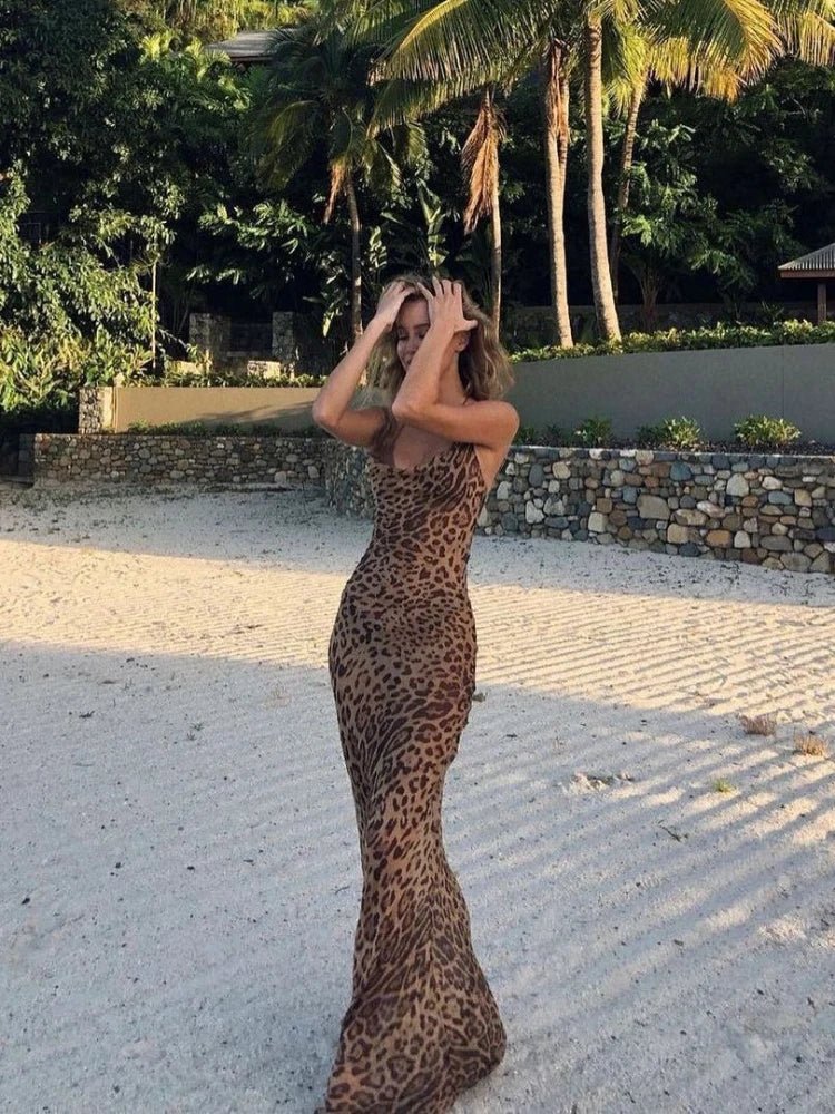 Summer Leopard Print Maxi Dress Summer Leopard Print Maxi Dress