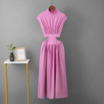 Summer Party Hollow Out Dress Fashion Sexy V-neck Waist Long Beach Dress Vintage A-Line Maxi Dress