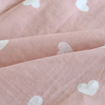 Heart-Print Long-Sleeve Pajama Set 100% Cotton