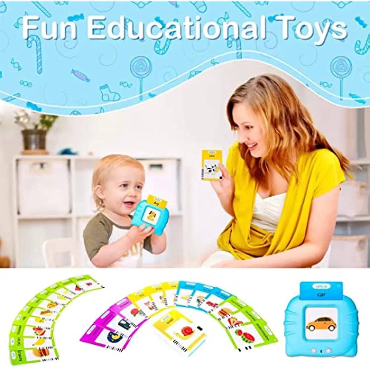 Talking Flash Cards Early Educational Toys  Baby Boys Girls Preschool Learning Reading Device Interactive Gift for Kids