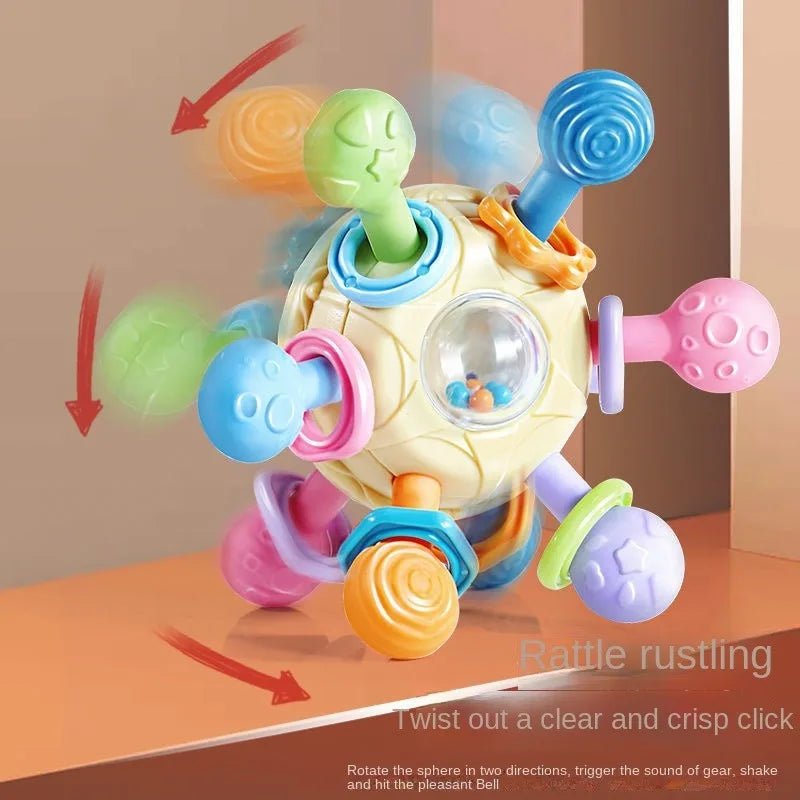 Colorful soft rubber ball with multiple textures teething toy