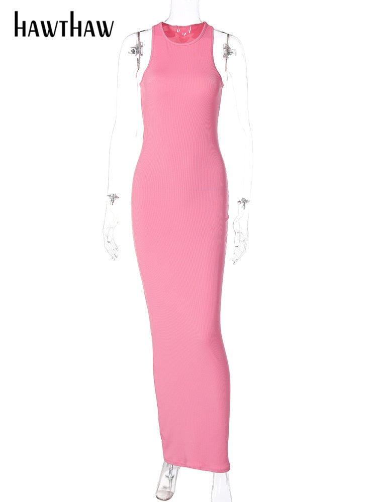 Women's Sleeveless Streetwear Bodycon Long Dress Pencil Maxi Dress