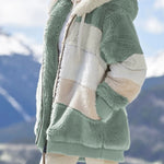 Women Long Warm Oversized Teddy Bear Coat Thick Fleece Faux Fur Hooded Jacket