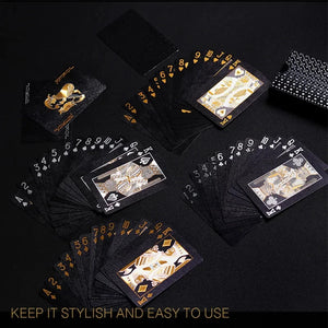 Black Gold Color Playing Card Game Card Deck Waterproof Poker Suit Magic Package Board Game Gift