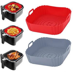 Reusable Air Fryer Pan Liner Insert Silicone Air Fryers Accessory Oven Baking Tray Pizza Fried Chicken Airfryer Silicone Basket