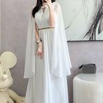 New Fashion Luxurious White Long Dress Sleeveless High-End Vintage Elegant Party Evening Prom Wedding Guest Dresses