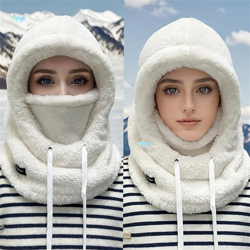 Women’s Fleece Balaclava Hood – Windproof Winter Face Mask & Neck Warmer for Skiing, Cycling and Cold Weather