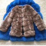 Women's Luxury Long Faux Fox Fur Coat Thick Warm Winter Fluffy Faux Fur Jacket Coats