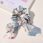 Satin Ribbon Hair Scrunchies Bow Elastic Hair Bands Hair Ties Ponytail Scarf