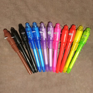 Invisible Ink Pen 12-PCS Different Colors, Spy Pen with UV Light, Magic Marker for Secret Message, Treasure Box Prizes, Kids Party Favors, Toys Gift