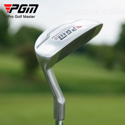 Putter Golf club with 'Pro Golf Master' branding on a blurred golf course background