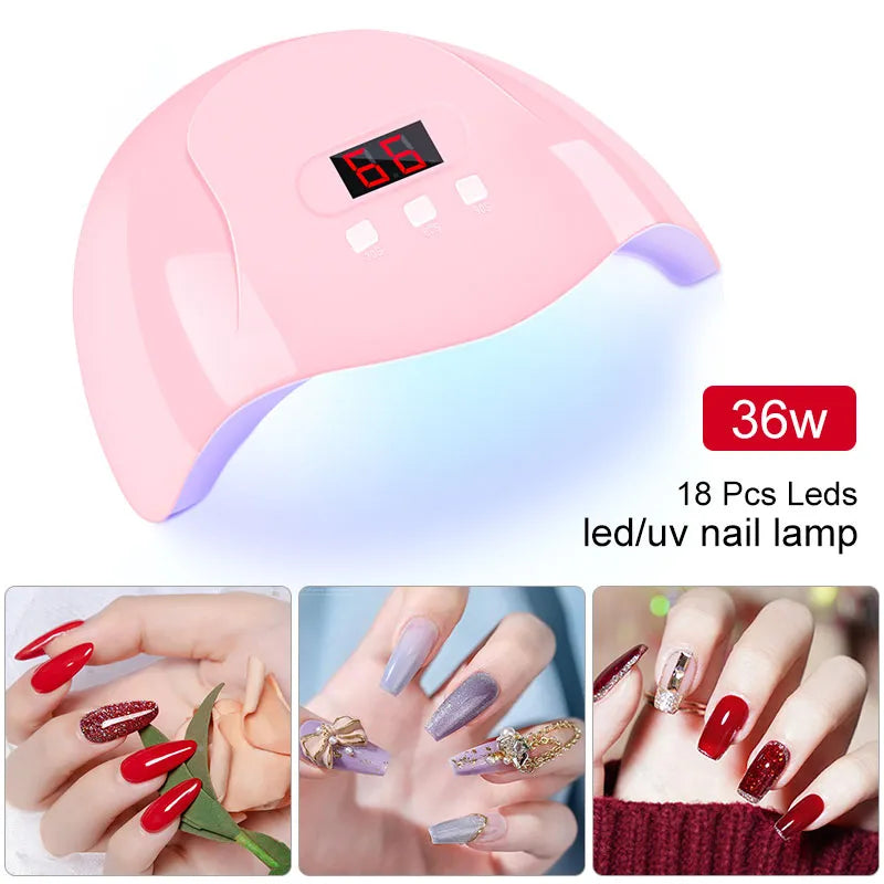 Nail Dryer Machine Portable  Nail Lamp USB Cable For Drying Curing Nails Varnish with 18-Piece Beads UV LED Lamp